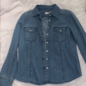 Denim button-up
